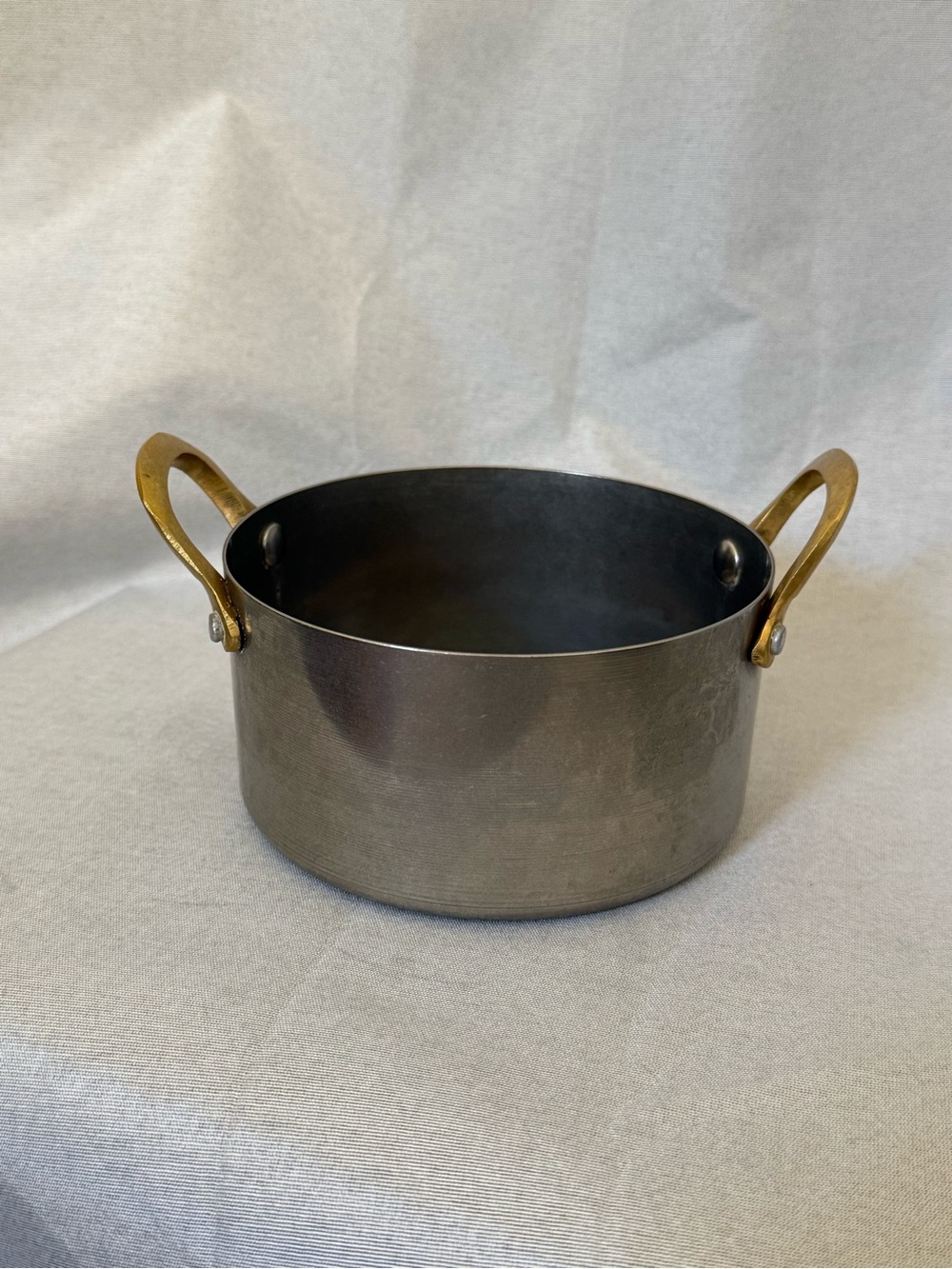 Martha Stewart Silver Mini Saucepan with Gold Handles